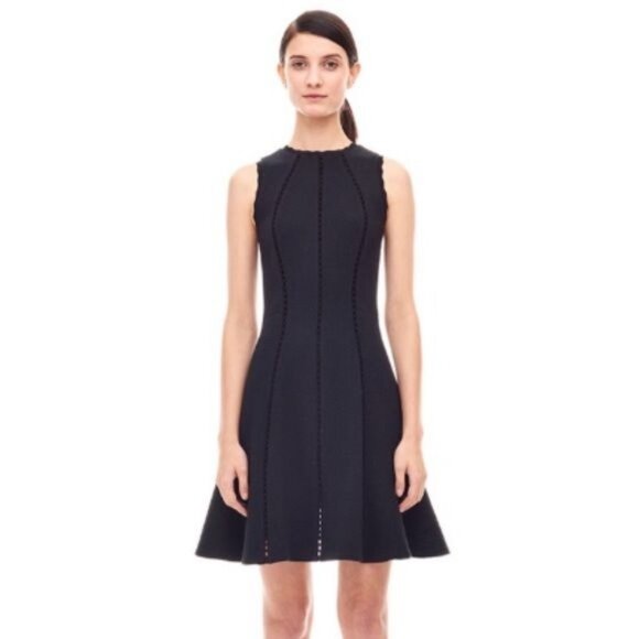 Rebecca Taylor Dresses & Skirts - Rebecca Taylor Diamond Texture Flare Scallop Mini Dress - Black | 0
